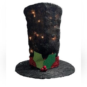 PIER 1 Vintage Light up Snowman Hat Winter Holiday Decor Tree Topper